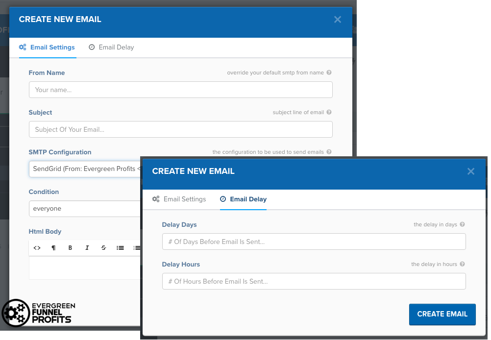 Clickfunnels Vs LeadPages - Create New Email