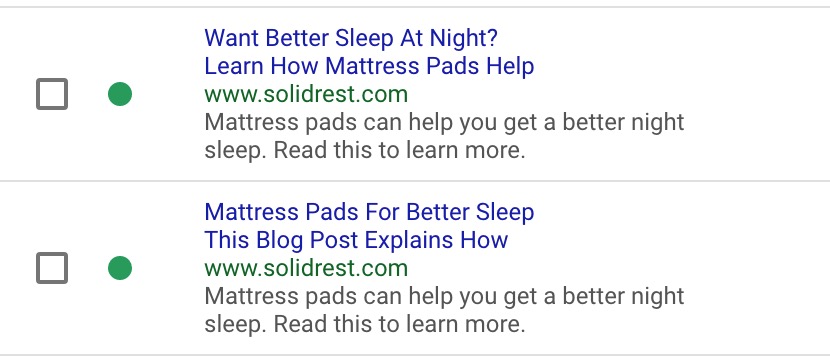 Mattress Pads - Google Adwords - Traffic Strategy